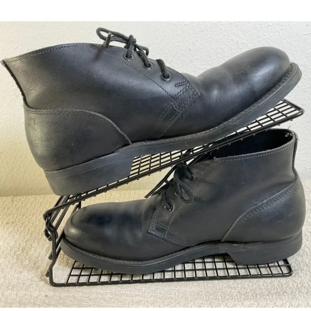Biltrite Mens‎ Black Leather Steel Toe Chukka Boots 6.5 Oil Resist ANSI Z41.1-91
